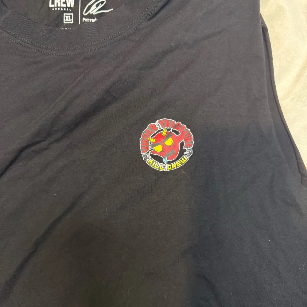 Kill Crew men’s XL Black muscle cut off shirt with logo front and back - Picture 2 of 6